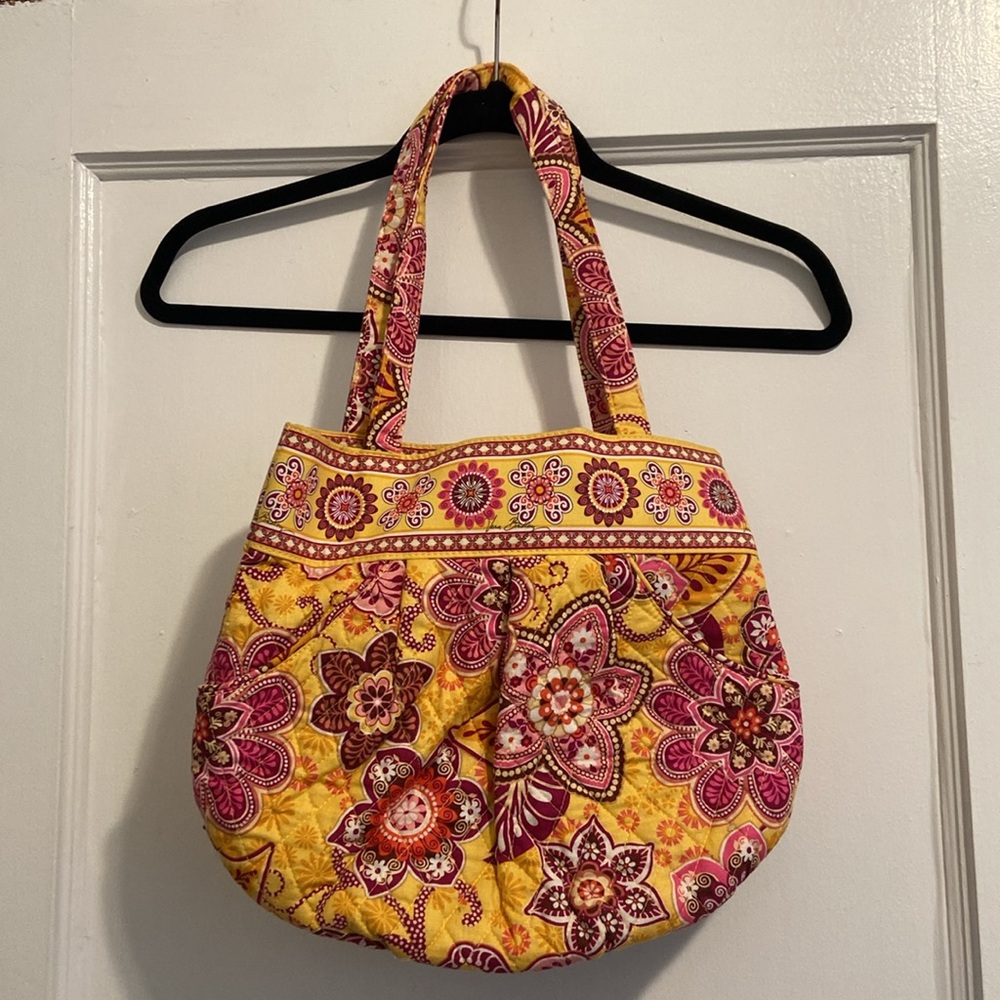 Vera Bradley Yellow Floral Shoulder Bag - Picture 2 of 5
